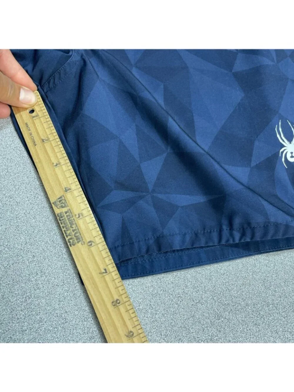 Spyder Men's S Swim Shorts Navy Geometric Pattern Elastic Waist